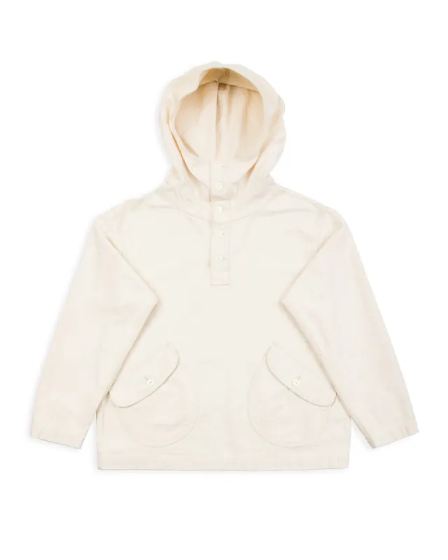Military Back Satin Hooded Deck Shirt - Sand White sold by Standard and Strange