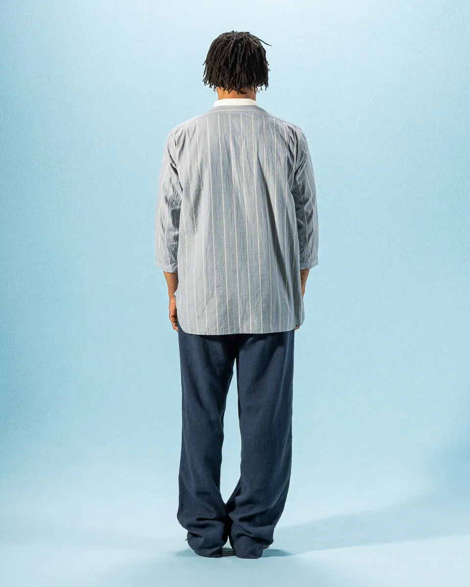 Antique Stripe Band Collar Shirt - Ice Blue sold by Standard and Strange product image thumbnail 5