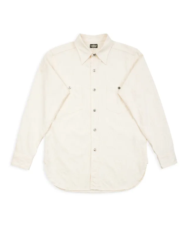 Persian Pattern Jacquard Open Pocket Work Shirt - Salt White sold by Standard and Strange