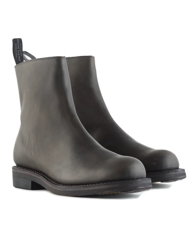 Casper Side Zip Boot - Gray Guidi Calf sold by Standard and Strange