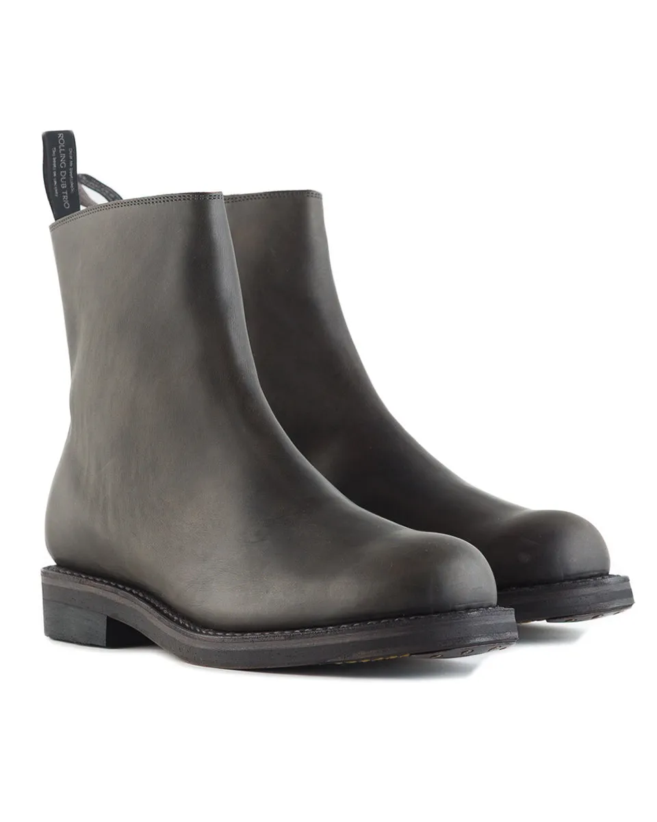 Casper Side Zip Boot - Gray Guidi Calf sold by Standard and Strange