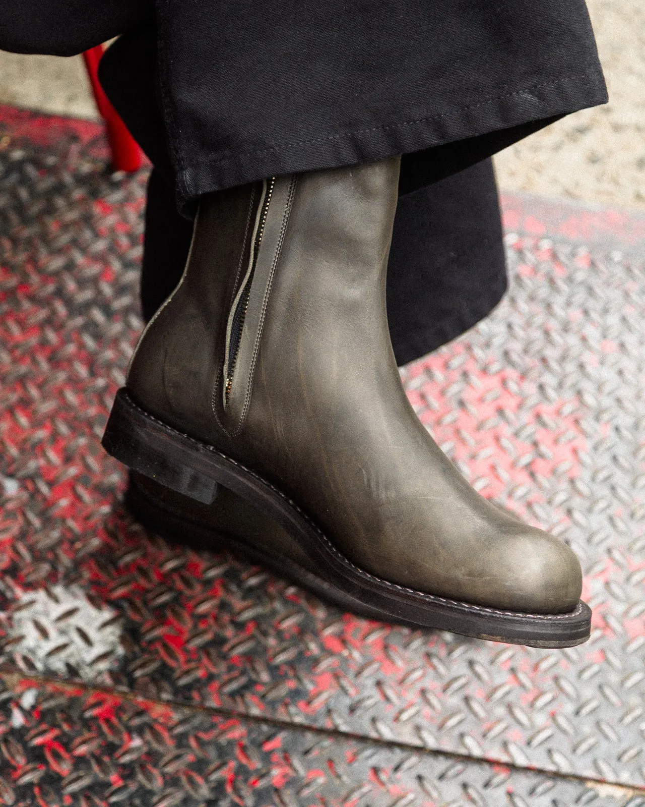 Casper Side Zip Boot - Gray Guidi Calf sold by Standard and Strange product image thumbnail 4