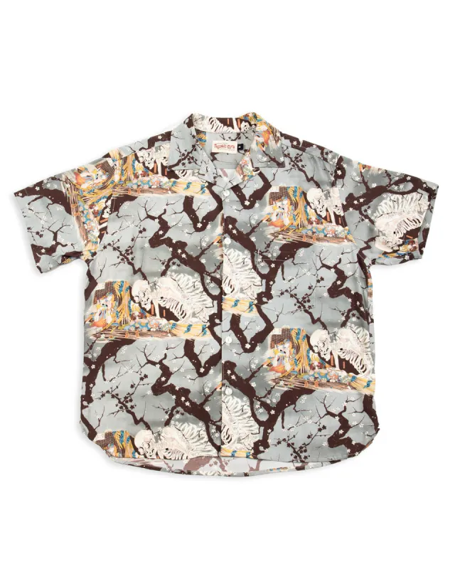 Hawaiian Shirt - Light Blue Skeleton sold by Standard and Strange