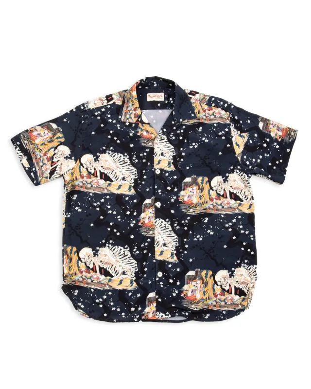 Hawaiian Shirt - Navy Skeleton sold by Standard and Strange