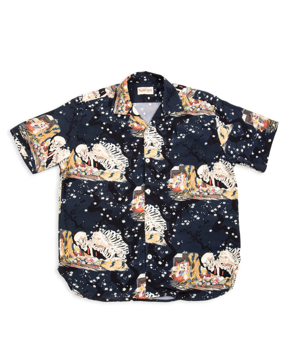 Hawaiian Shirt - Navy Skeleton sold by Standard and Strange