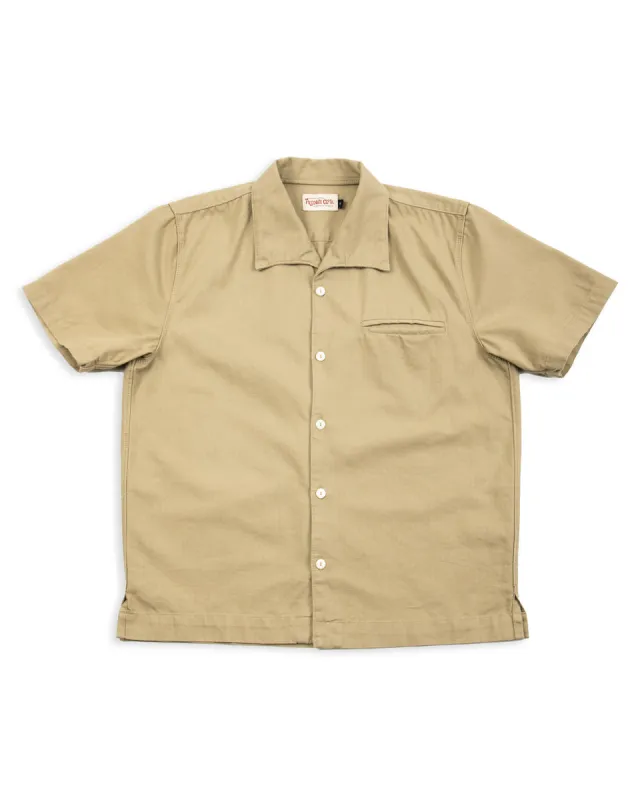 Cayucos S/S Shirt - Tan Herringbone sold by Standard and Strange