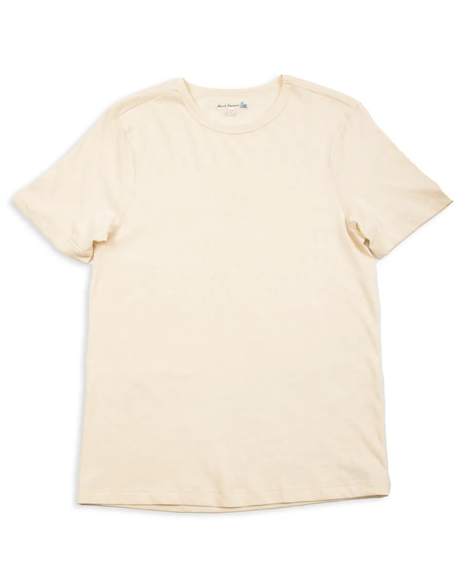 1950s Lightweight Loopwheeled Tee - Nature sold by Standard and Strange