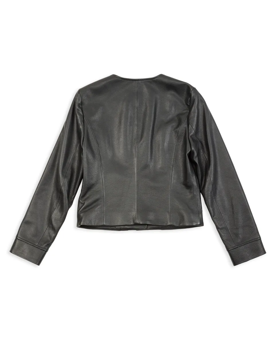 Steer Oil Collarless Jacket (LR-04) - Black sold by Standard and Strange product image thumbnail 2