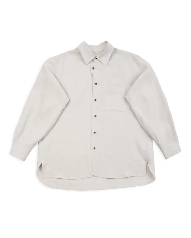 Belgian Linen Collar Shirt - Light Grey sold by Standard and Strange