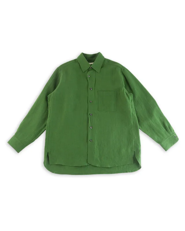 Belgian Linen Collar Shirt - Green sold by Standard and Strange