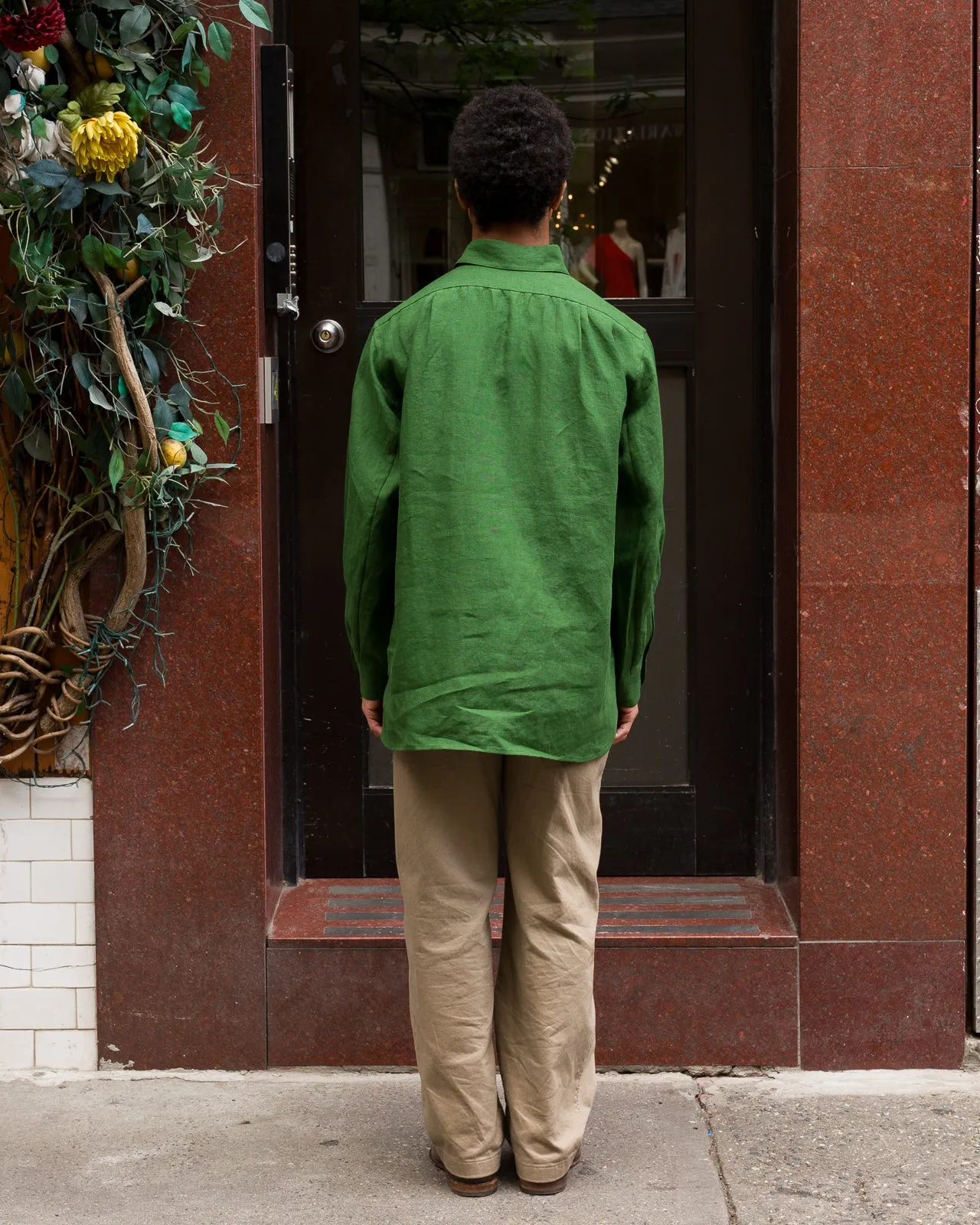 Belgian Linen Collar Shirt - Green sold by Standard and Strange product image thumbnail 5