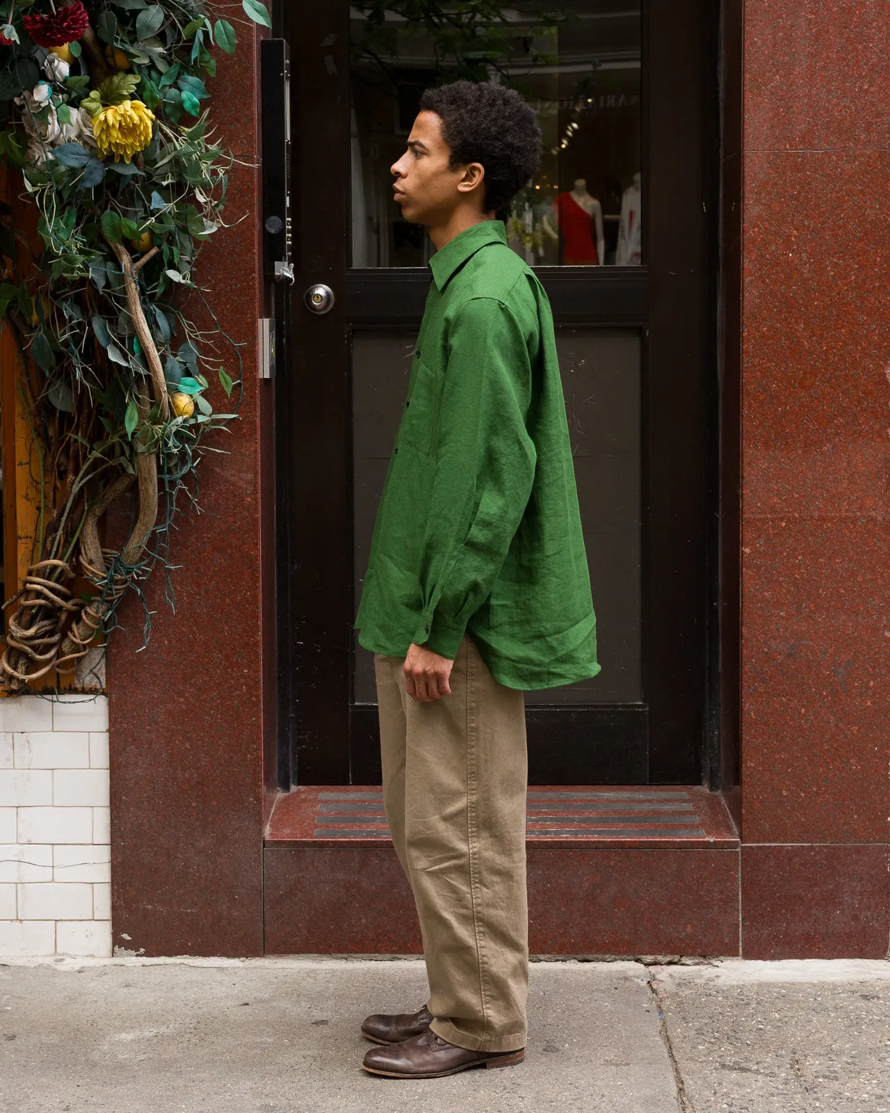 Belgian Linen Collar Shirt - Green sold by Standard and Strange product image thumbnail 4