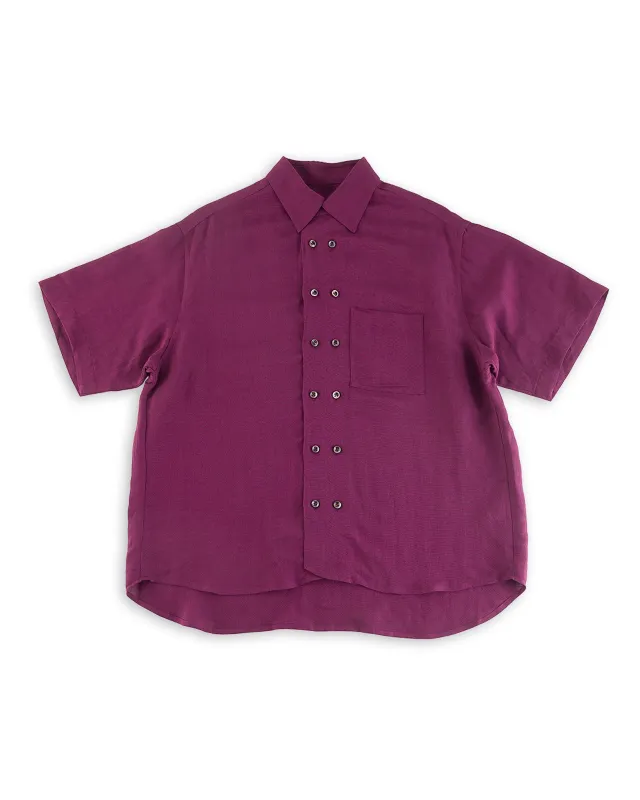 Bamboo Linen Double Short Sleeve Shirt - Purple sold by Standard and Strange