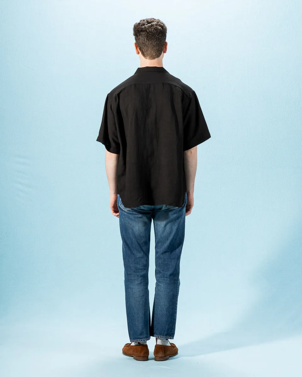 Bamboo Linen Open Collar Short Sleeve Shirt - Black sold by Standard and Strange product image thumbnail 5