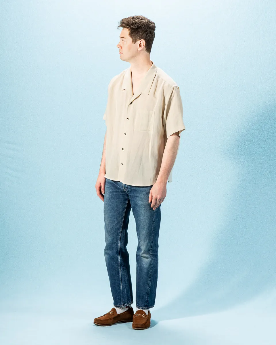 Bamboo Linen Open Collar Short Sleeve Shirt - Beige sold by Standard and Strange product image thumbnail 4