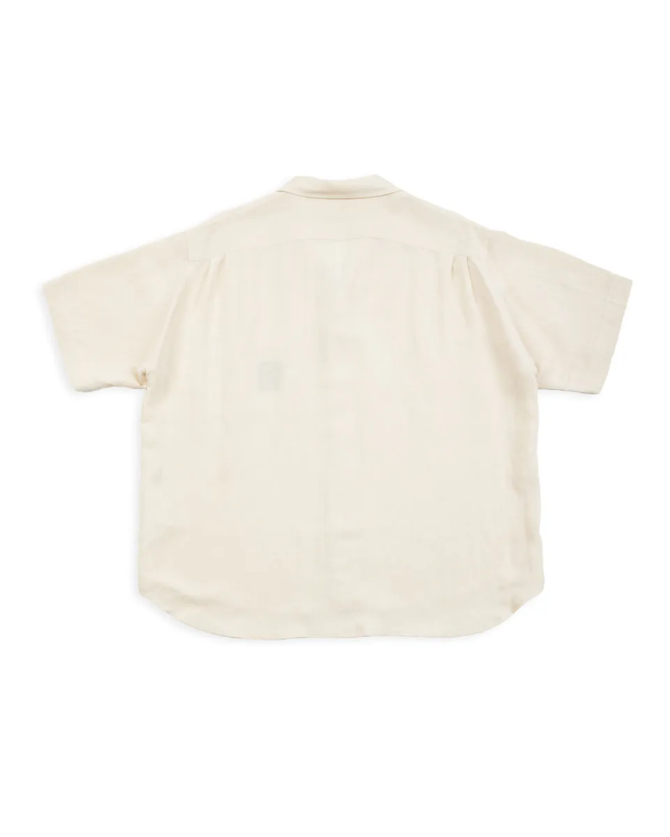 Bamboo Linen Open Collar Short Sleeve Shirt - Beige sold by Standard and Strange product image thumbnail 2