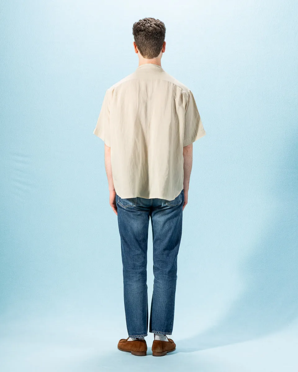 Bamboo Linen Open Collar Short Sleeve Shirt - Beige sold by Standard and Strange product image thumbnail 5