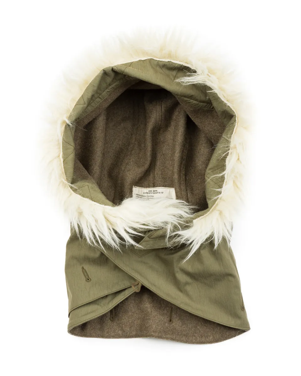Hood, Winter, w/Synthetic Fur Ruff - Olive sold by Standard and Strange