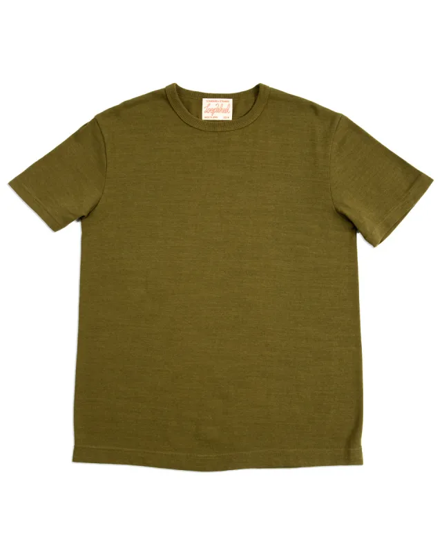 Wakayama Special Loopwheel Tee - Martini Olive sold by Standard and Strange