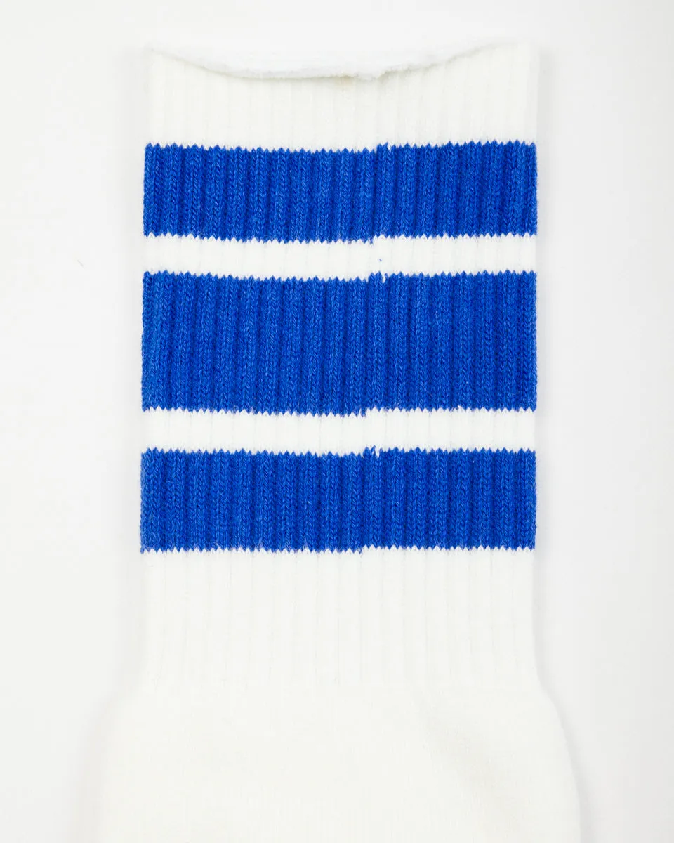 144 Yarns HAPPY HEEL Embroidered SKATERS Knee-High Socks - White x Blue sold by Standard and Strange product image thumbnail 4