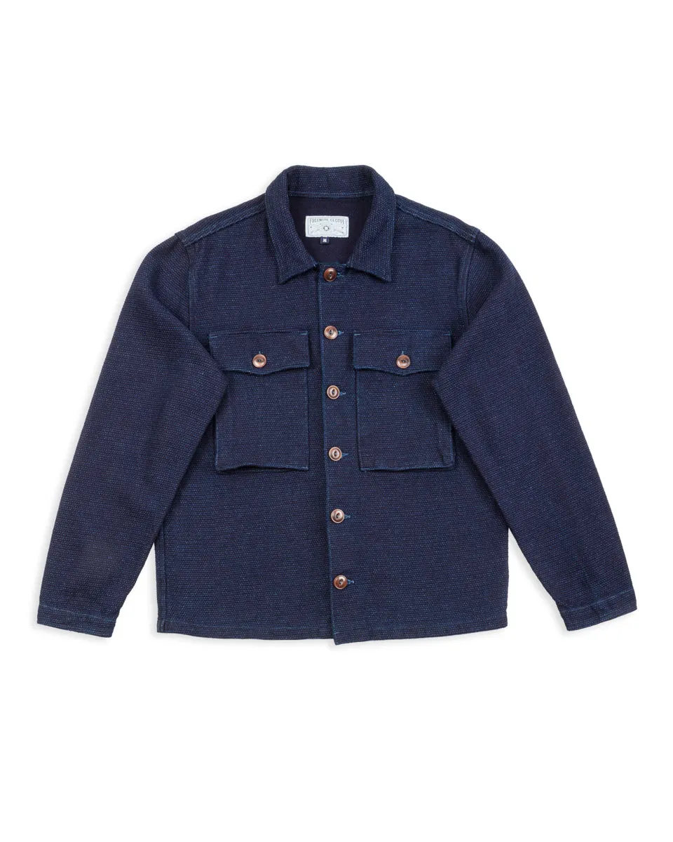 Midway CPO Shirt - Dark Indigo Sashiko sold by Standard and Strange