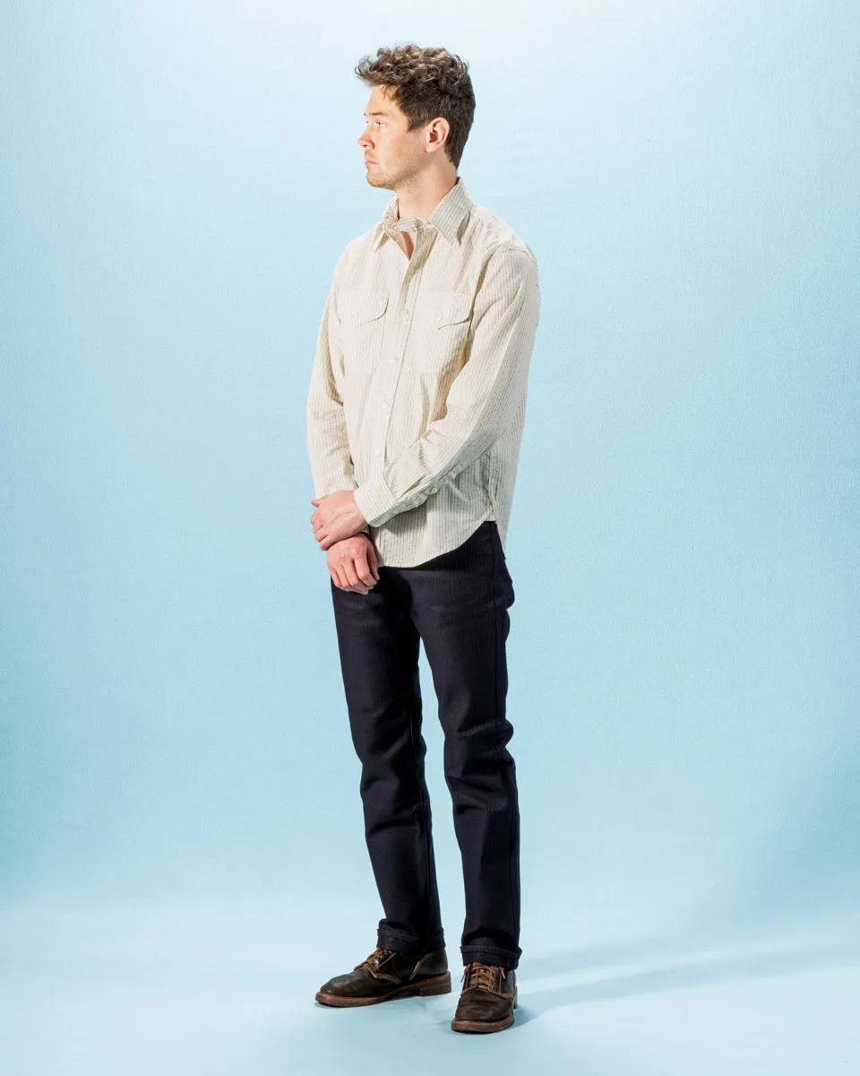 Wells Workshirt - White Stripe sold by Standard and Strange product image thumbnail 4