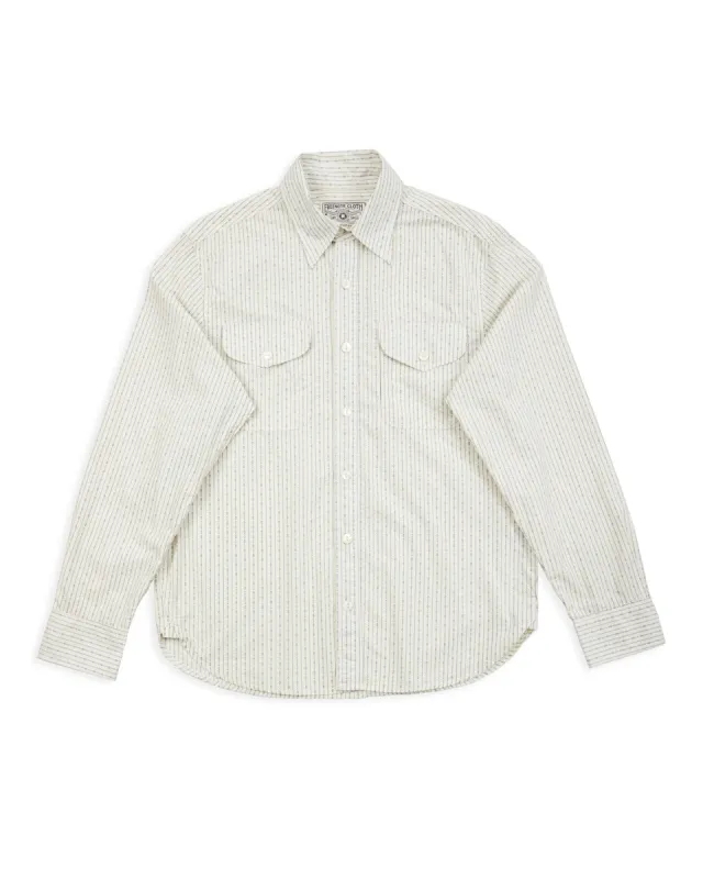 Wells Workshirt - White Stripe sold by Standard and Strange