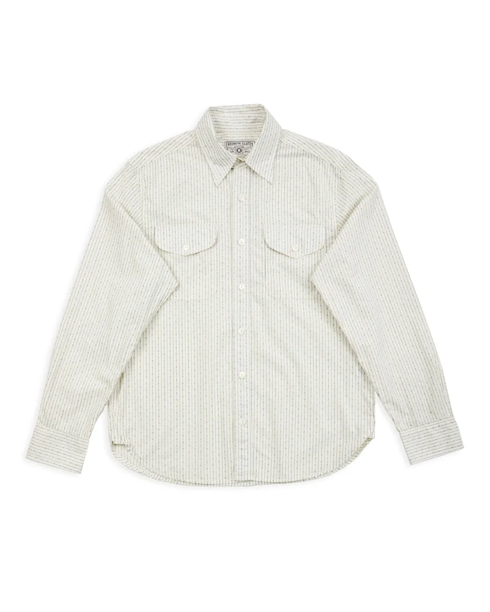 Wells Workshirt - White Stripe sold by Standard and Strange