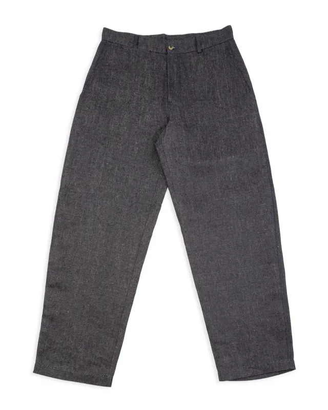 Balloon Trousers - Indigo Blue Linen Denim sold by Standard and Strange