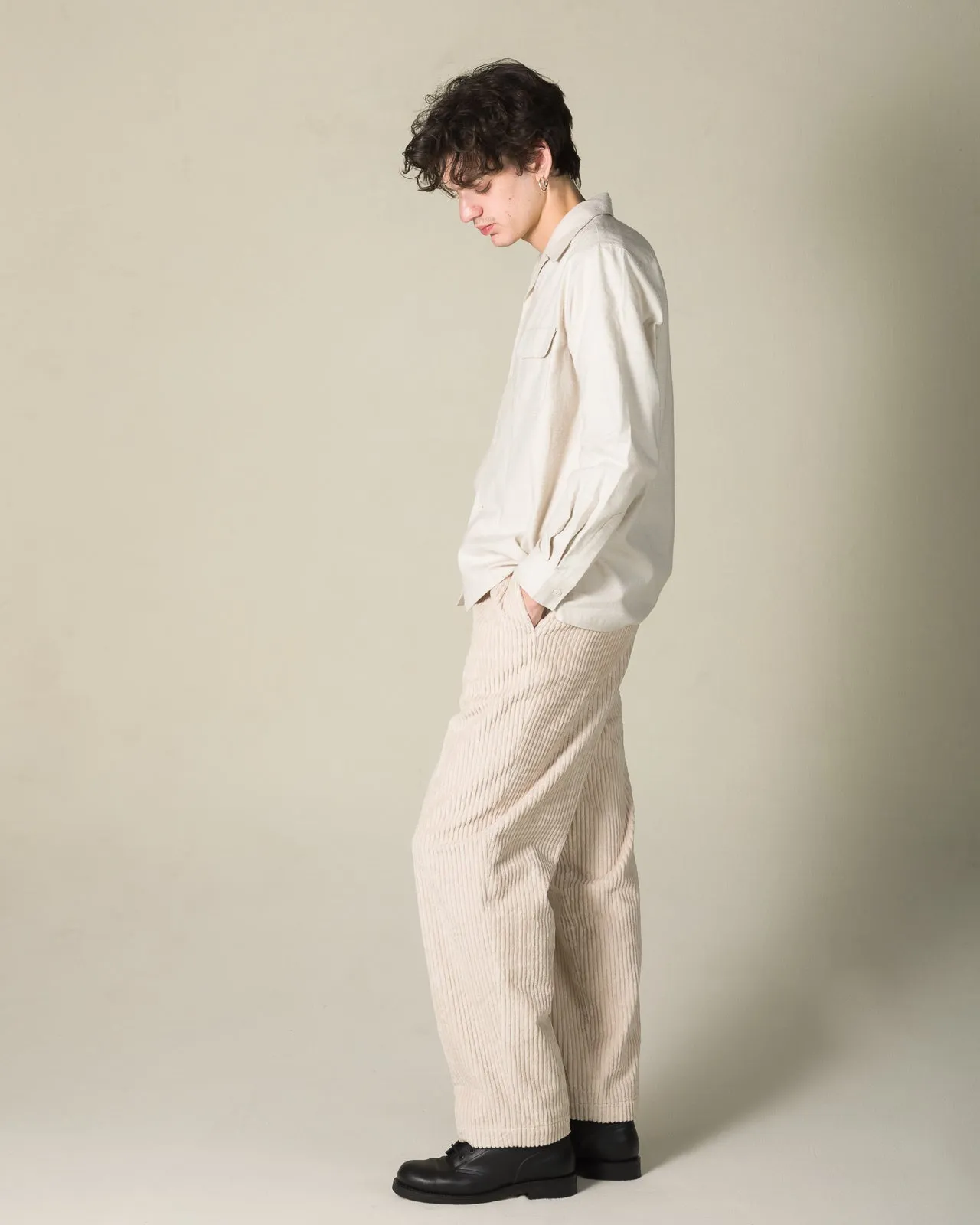 Double Pleats Trousers - White Wide Wale Corduroy sold by Standard and Strange product image thumbnail 4