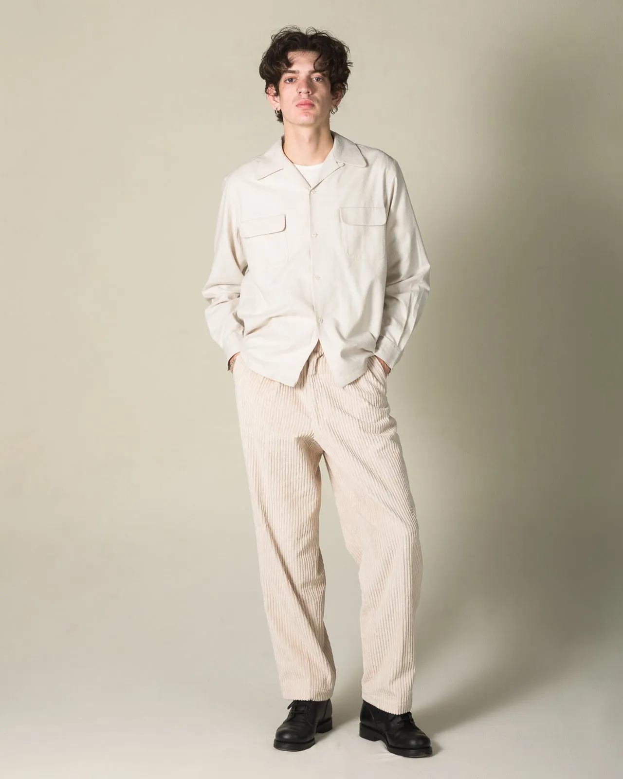 Double Pleats Trousers - White Wide Wale Corduroy sold by Standard and Strange product image thumbnail 3