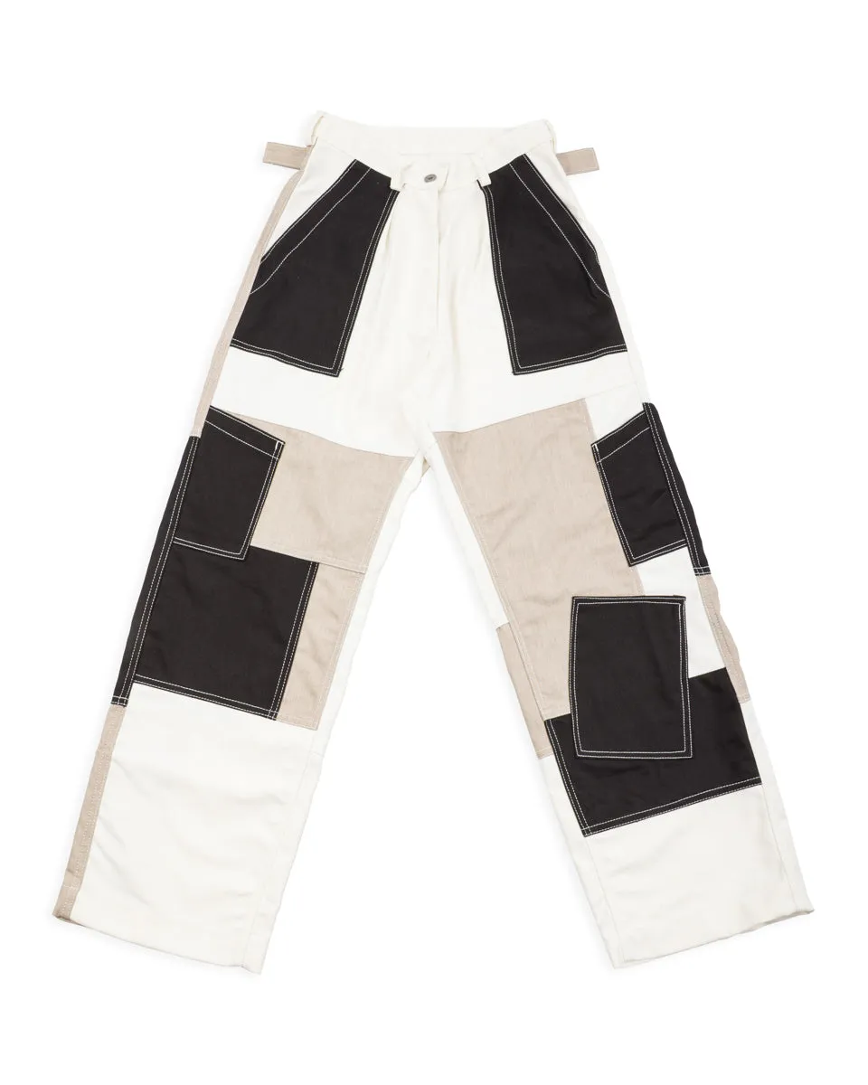 Unisex Freedom Flight Trouser - White/Black sold by Standard and Strange