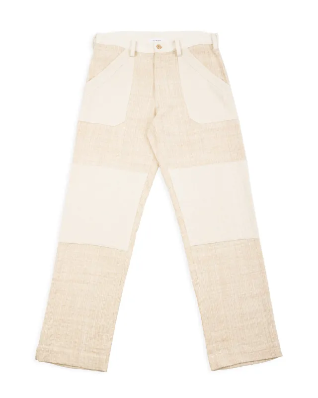 Isaac Pant - Patchwork Natural/Oat Spacedye sold by Standard and Strange