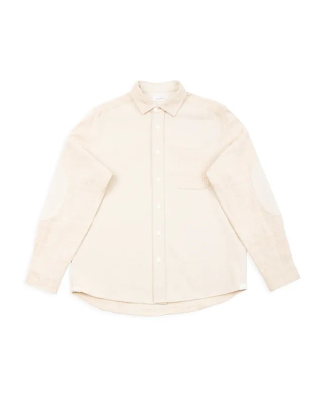 Matty Overshirt - Patchwork Natural/Oat Spacedye sold by Standard and Strange