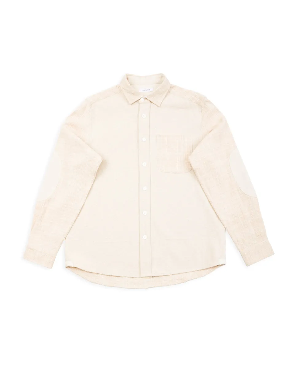 Matty Overshirt - Patchwork Natural/Oat Spacedye sold by Standard and Strange