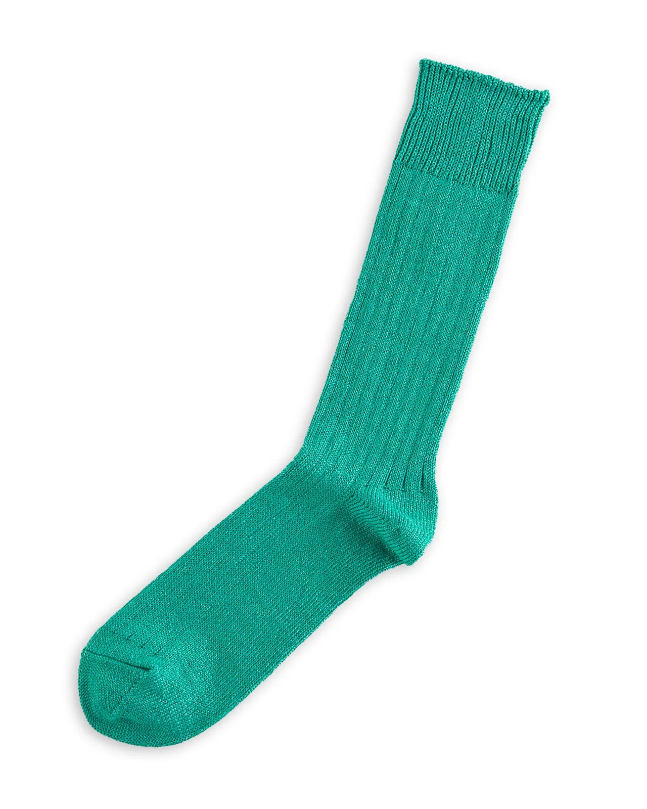 Linen/Cotton Ribbed Crew Socks - Aqua Green sold by Standard and Strange product image thumbnail 3