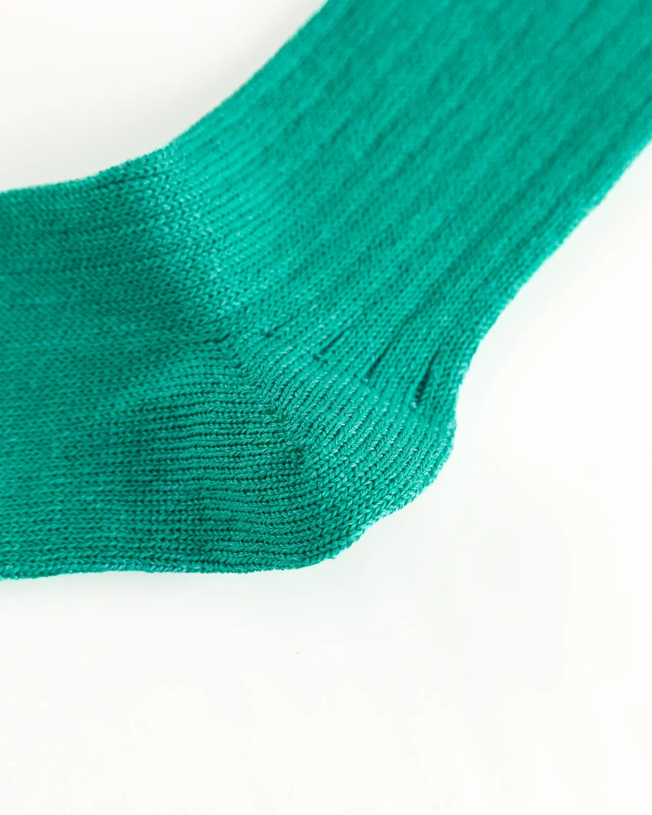 Linen/Cotton Ribbed Crew Socks - Aqua Green sold by Standard and Strange product image thumbnail 5
