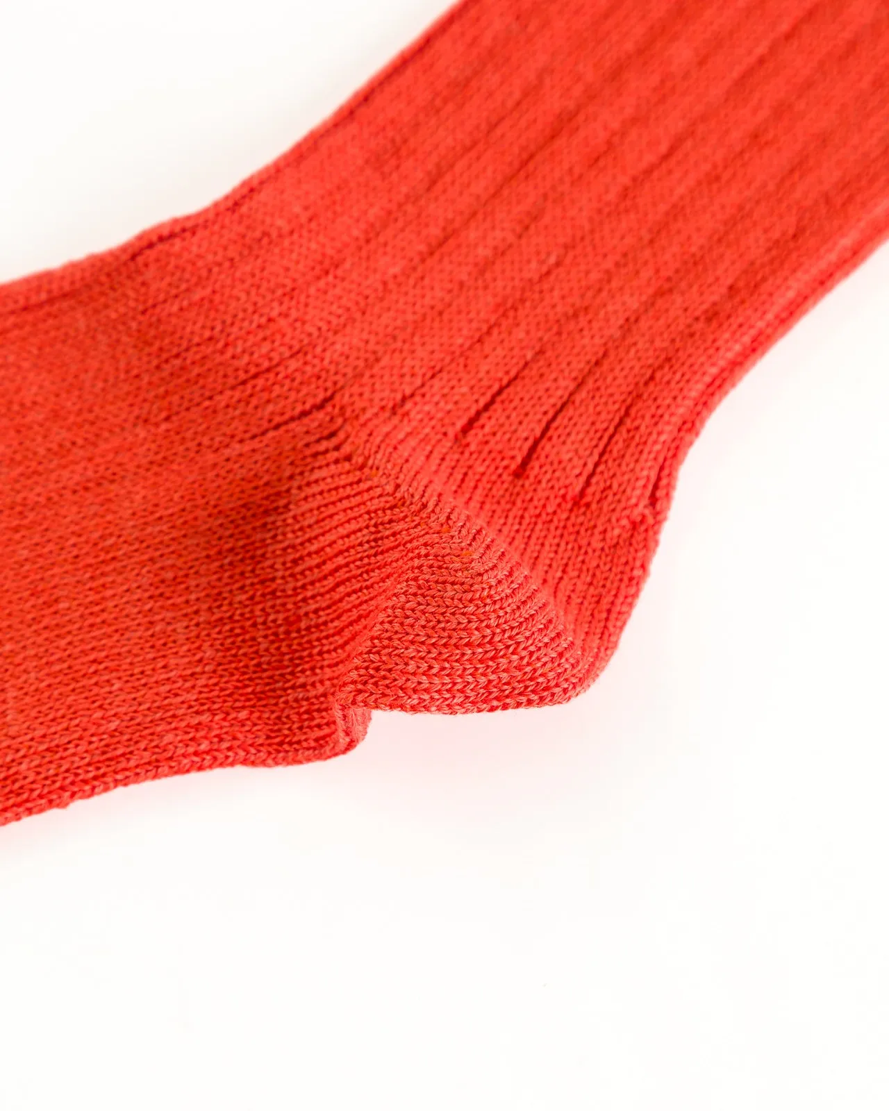 Linen/Cotton Ribbed Crew Socks - Orange Red sold by Standard and Strange product image thumbnail 5