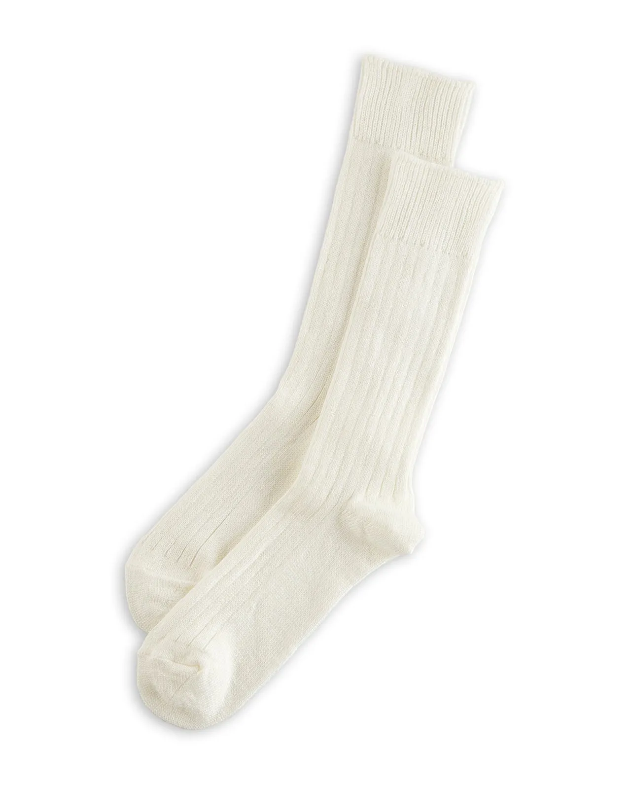 Linen/Cotton Ribbed Crew Socks - Off White sold by Standard and Strange product image thumbnail 2