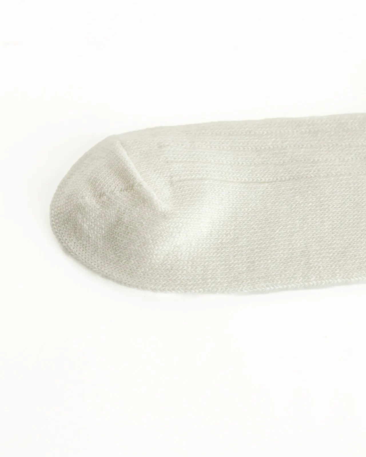 Linen/Cotton Ribbed Crew Socks - Off White sold by Standard and Strange product image thumbnail 4