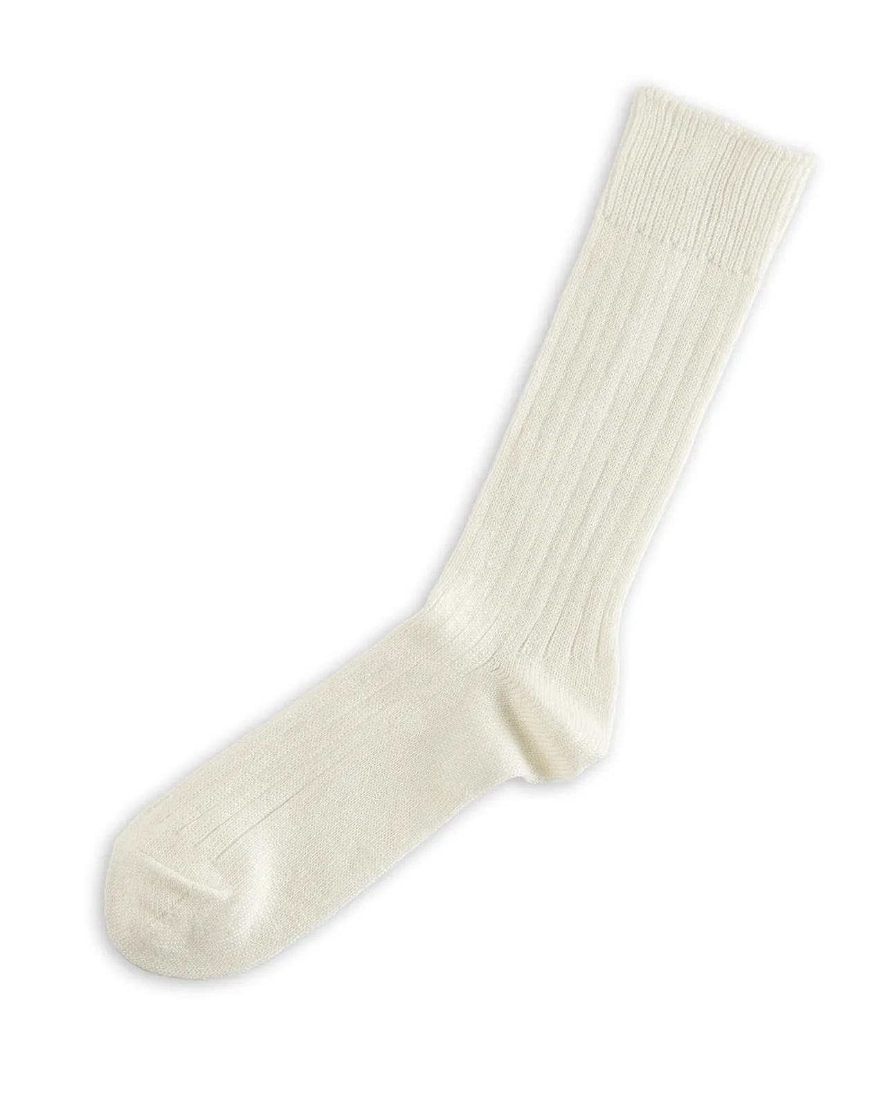 Linen/Cotton Ribbed Crew Socks - Off White sold by Standard and Strange product image thumbnail 3