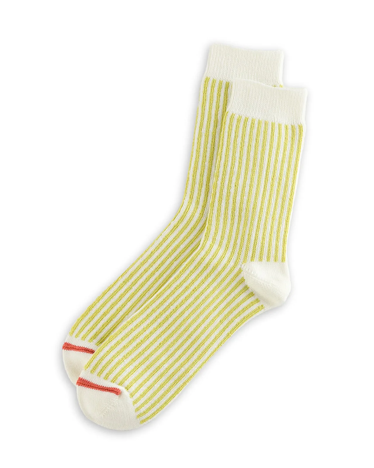 Vertical Stripe Socks - White/Lime sold by Standard and Strange product image thumbnail 2