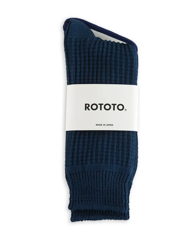 Cotton Waffle Socks - Dull Blue sold by Standard and Strange