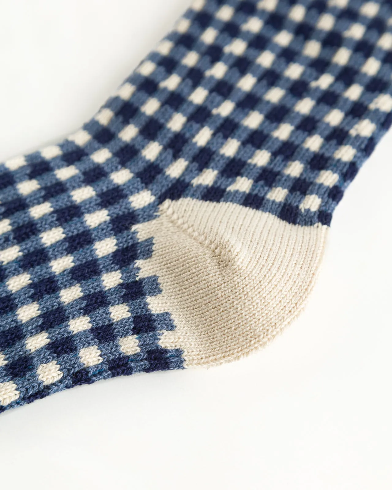 Gingham Check Socks - Navy sold by Standard and Strange product image thumbnail 5