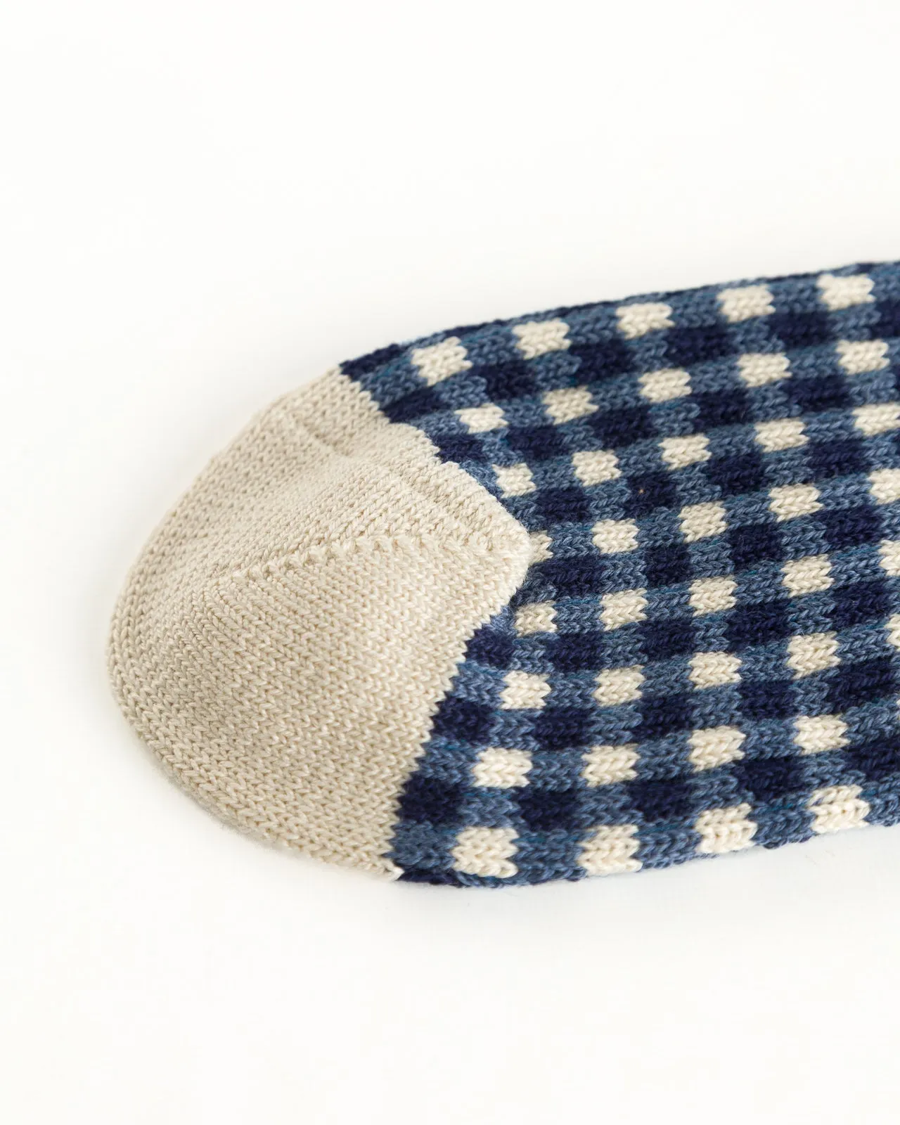 Gingham Check Socks - Navy sold by Standard and Strange product image thumbnail 4