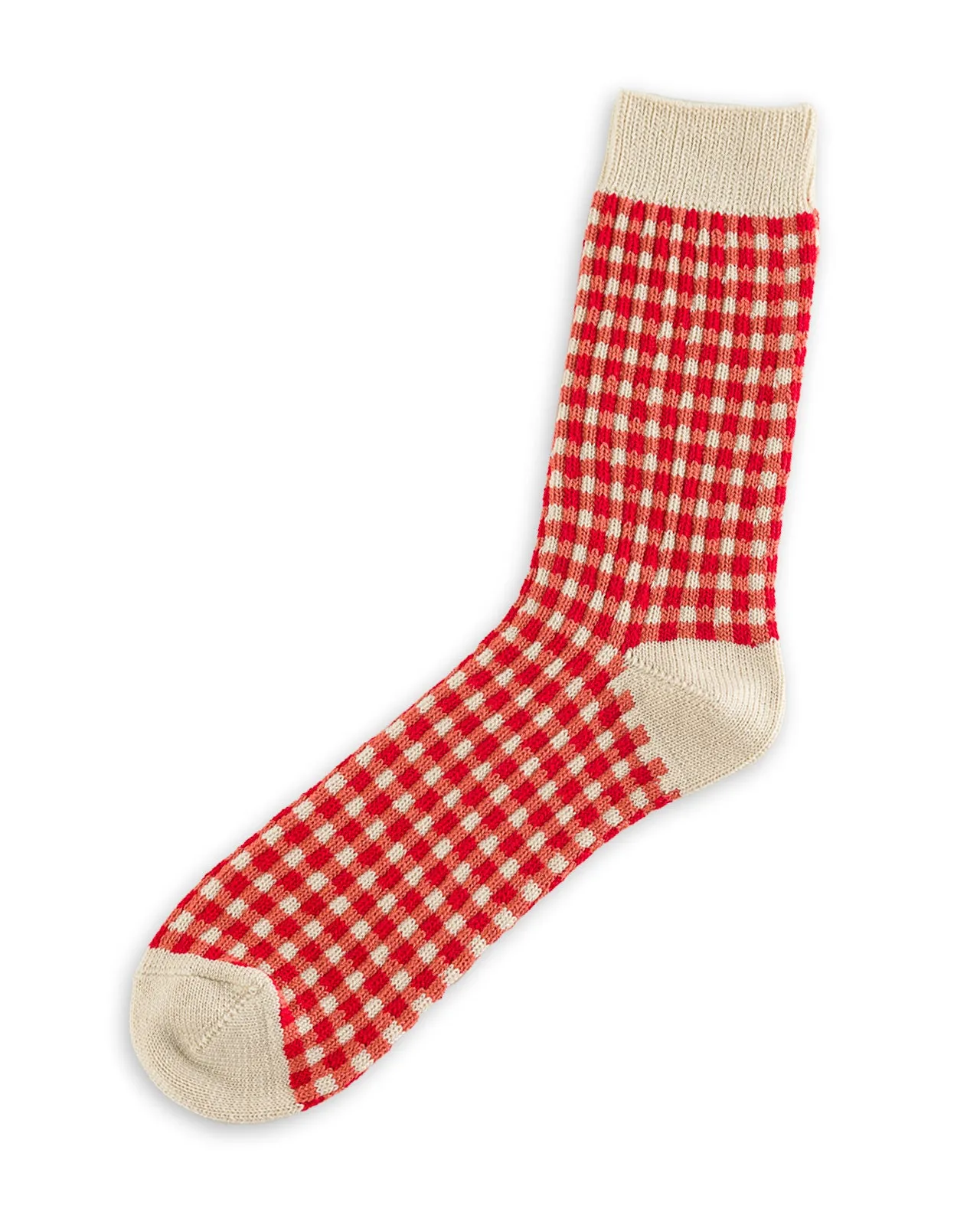 Gingham Check Socks - Red sold by Standard and Strange product image thumbnail 3