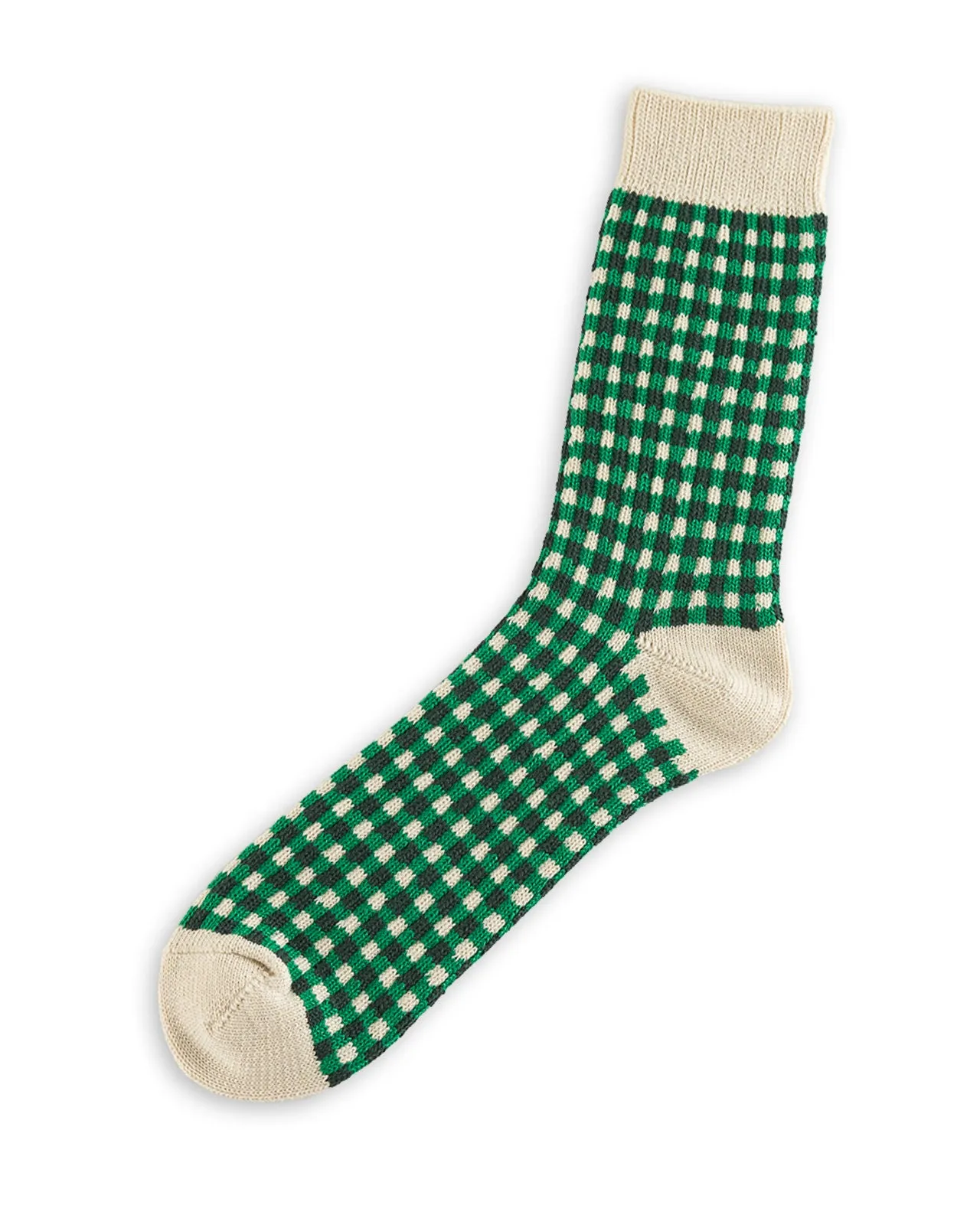 Gingham Check Socks - Green sold by Standard and Strange product image thumbnail 3