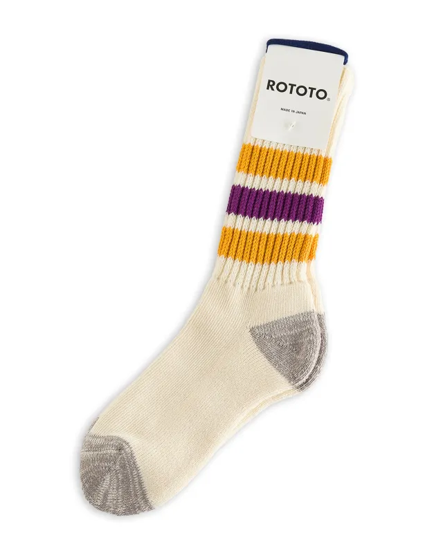 Coarse Ribbed Old School Socks - Yellow/Purple sold by Standard and Strange