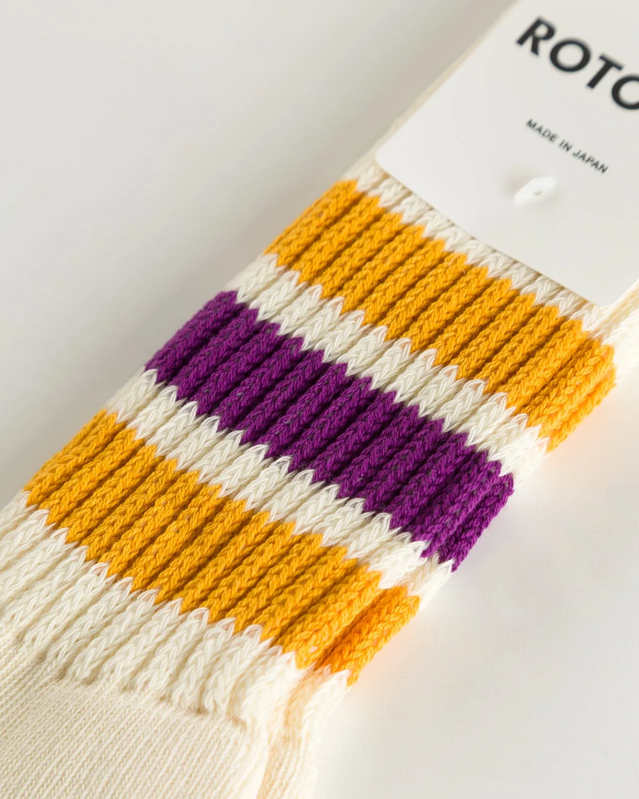 Coarse Ribbed Old School Socks - Yellow/Purple sold by Standard and Strange product image thumbnail 4