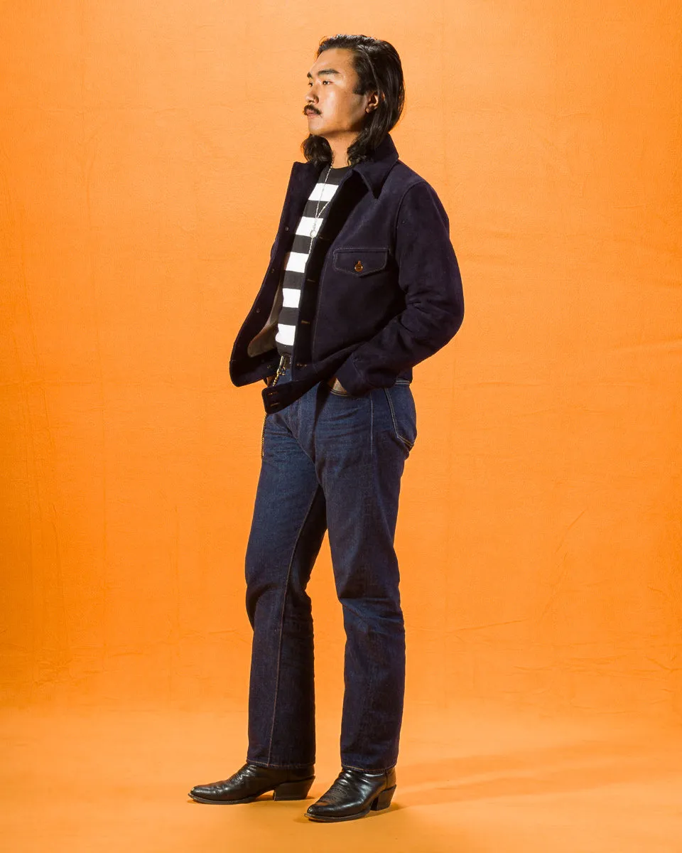 Steer Roughout 30's Style French Cycle Short Jacket (TB-153) - Navy sold by Standard and Strange product image thumbnail 5